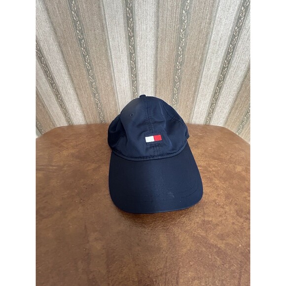 Tommy Hilfiger Logo Men’s OSFM Hat Baseball Cap Navy Blue Adjustable Hook Loop - Picture 1 of 9